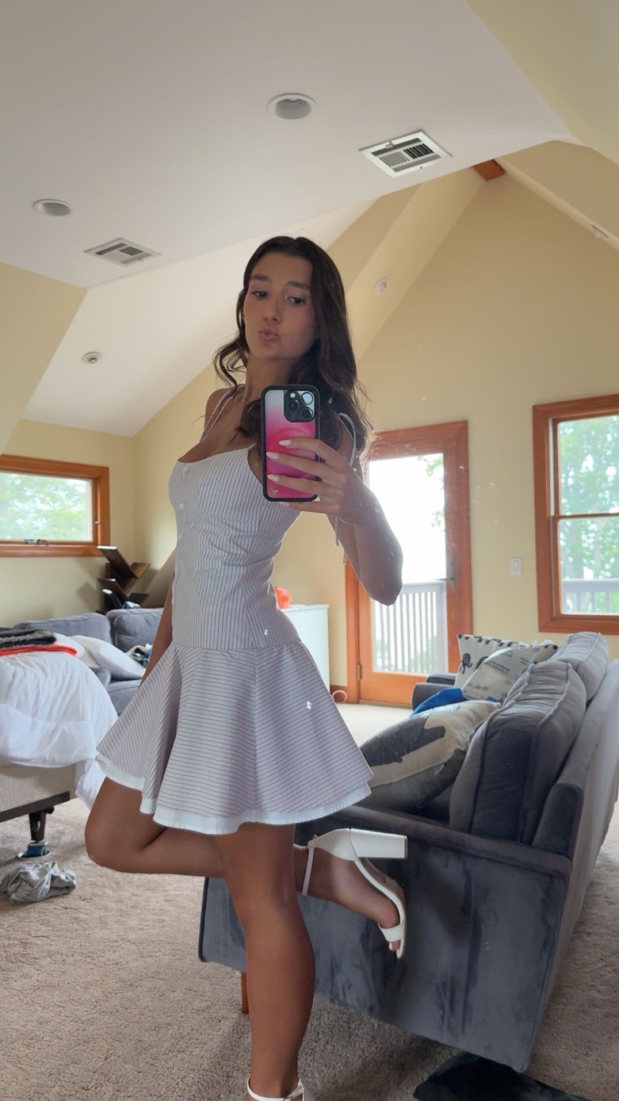 Blue and orange Zara dress
