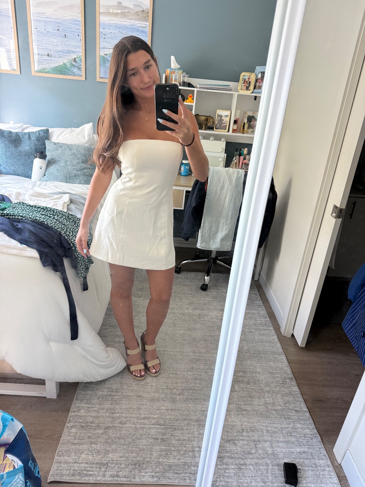 Pepper mayo white mini dress